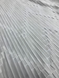 Beyaz Penye Piliseli Kumaş Zigzag Desenli