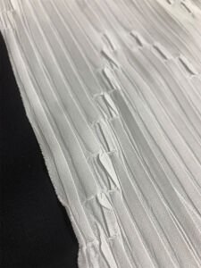 Beyaz Penye Piliseli Kumaş Zigzag Desenli