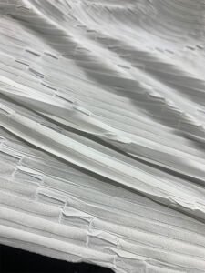 Beyaz Penye Piliseli Kumaş Zigzag Desenli