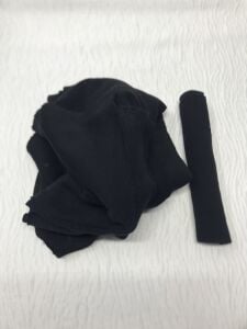 Ribanalı Şardonlu 3 İplik Kumaş Siyah, Parça 95x180 cm