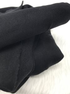 Ribanalı Şardonlu 3 İplik Kumaş Siyah, Parça 95x180 cm