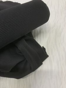 Ribanalı Diz Yapmaz 2 İplik Kumaş Siyah, Parça 95x180 cm