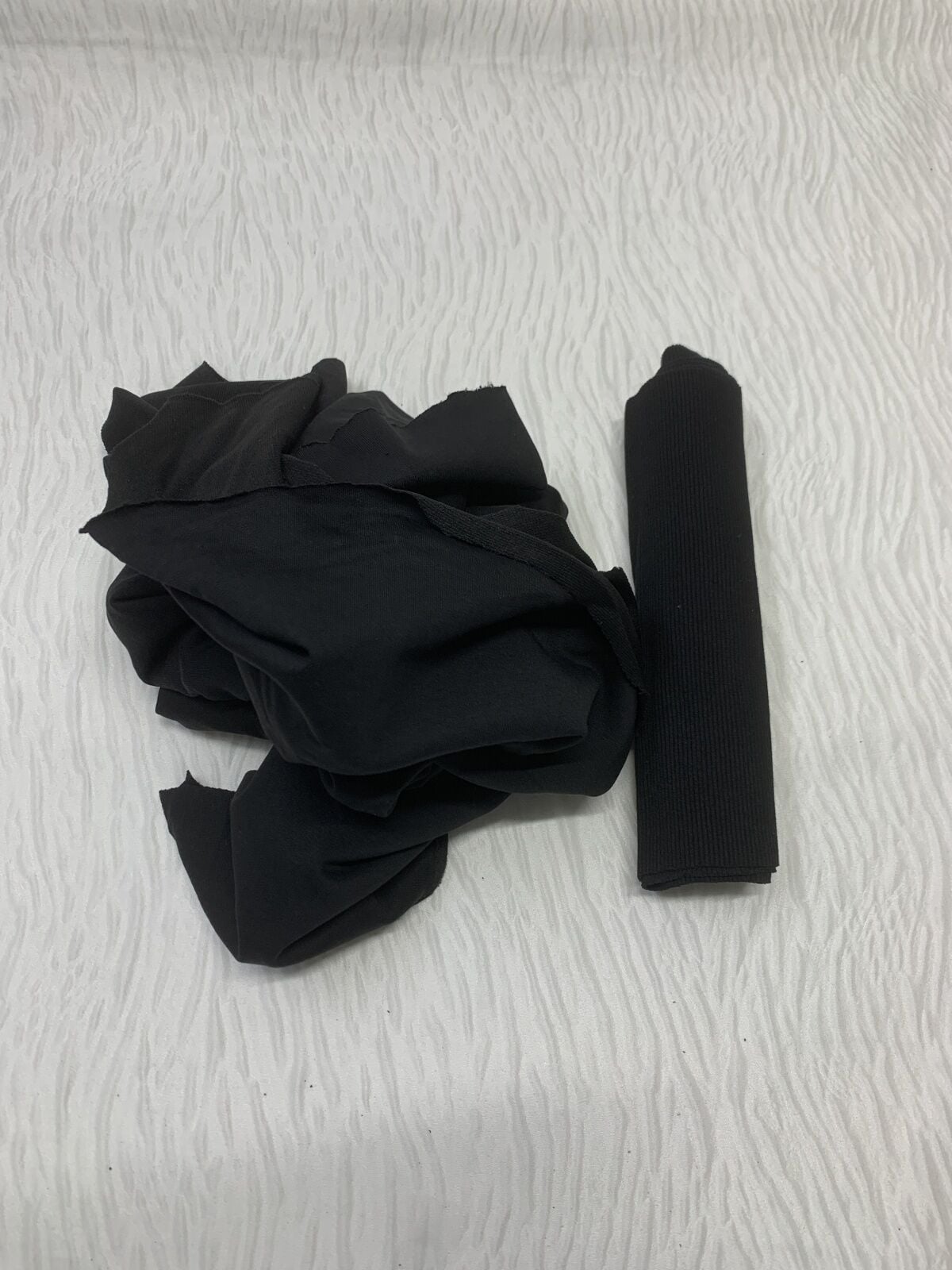 Ribanalı Diz Yapmaz 2 İplik Kumaş Siyah, Parça 95x180 cm