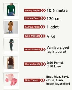 İnce Kaşkorse Esnek Kumaş Seti, Boyu 10 metre 1 adet, Vanilya Çiçeği Rengi