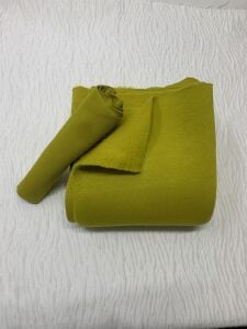 Ribanalı Şardonlu 3 İplik Kumaş, Parça 100x180 cm - Yağ Yeşili