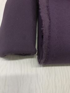 Ribanalı Şardonlu 3 İplik Kumaş, Parça 120x180 cm - Koyu Mor