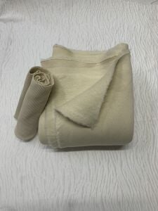 Ribanalı Şardonlu 3 İplik Kumaş, Parça 120x190 cm - Bej