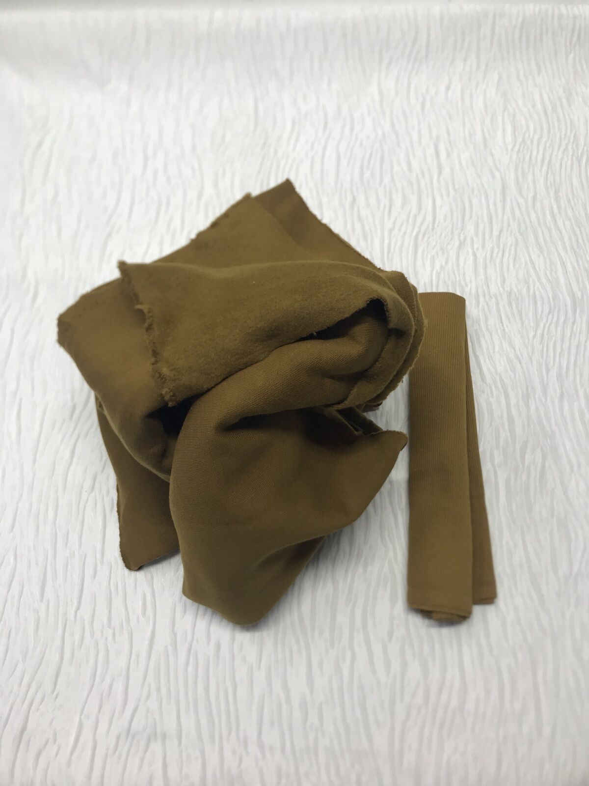 Ribanalı Şardonlu 3 İplik Kumaş Koyu Hardal, Parça 75x180 cm