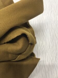 Ribanalı Şardonlu 3 İplik Kumaş Koyu Hardal, Parça 75x180 cm