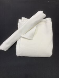 Ribanalı Şardonlu 3 İplik Kumaş, Parça 110x180 cm - Ekru