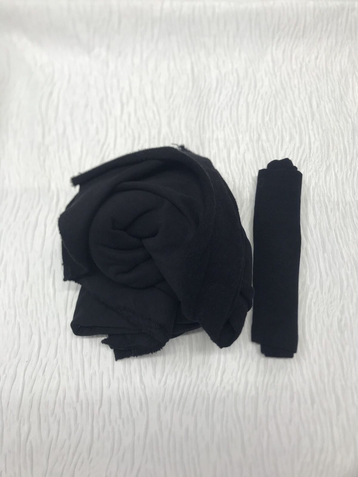 Ribanalı Az Şardonlu 3 İplik Kumaş Siyah, Parça 100x180 cm