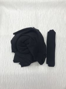 Ribanalı Az Şardonlu 3 İplik Kumaş Siyah, Parça 100x180 cm