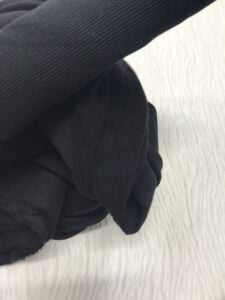 Ribanalı Az Şardonlu 3 İplik Kumaş Siyah, Parça 100x180 cm