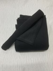 Ribanalı Şardonlu 3 İplik Kumaş, Parça 115x180 cm - Siyah