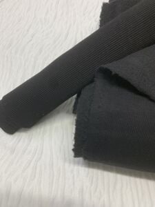 Ribanalı Şardonlu 3 İplik Kumaş, Parça 115x180 cm - Siyah