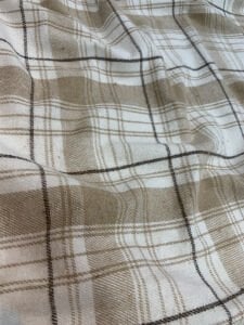 Kalın Ekose Oduncu Kumaş Kışlık - Sütlü Kahve, Krem