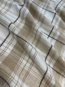 Kalın Ekose Oduncu Kumaş Kışlık - Sütlü Kahve, Krem