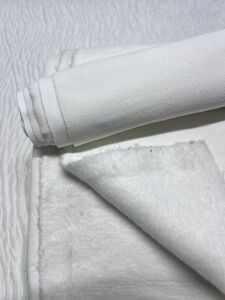 Ribanalı Şardonlu 3 İplik Kumaş, Parça 100x180 cm - Ekru