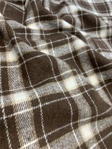 Kalın Ekose Oduncu Kumaş Kışlık - Kahverengi, Krem