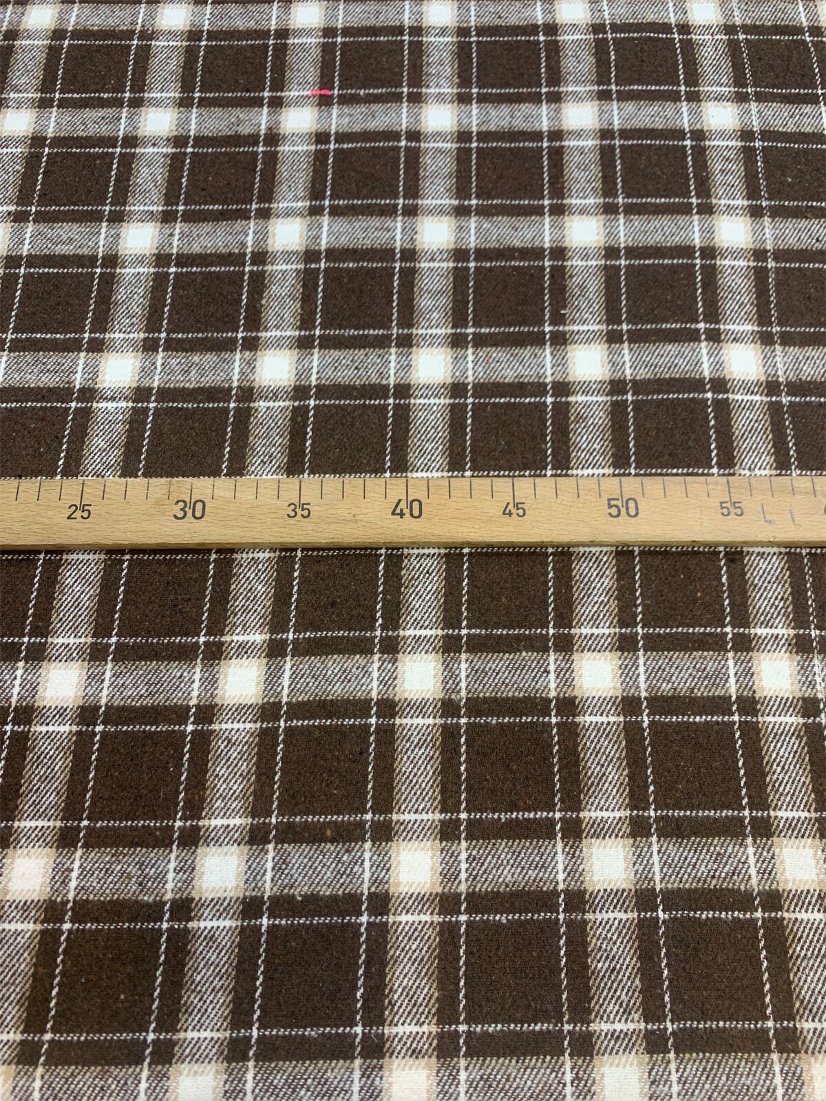 Kalın Ekose Oduncu Kumaş Kışlık - Kahverengi, Krem