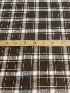 Kalın Ekose Oduncu Kumaş Kışlık - Kahverengi, Krem