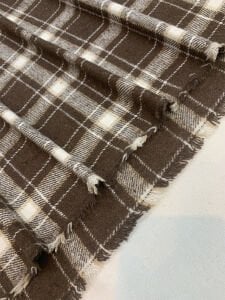 Kalın Ekose Oduncu Kumaş Kışlık - Kahverengi, Krem