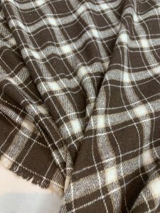 Kalın Ekose Oduncu Kumaş Kışlık - Kahverengi, Krem