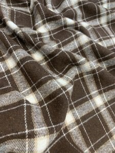 Kalın Ekose Oduncu Kumaş Kışlık - Kahverengi, Krem