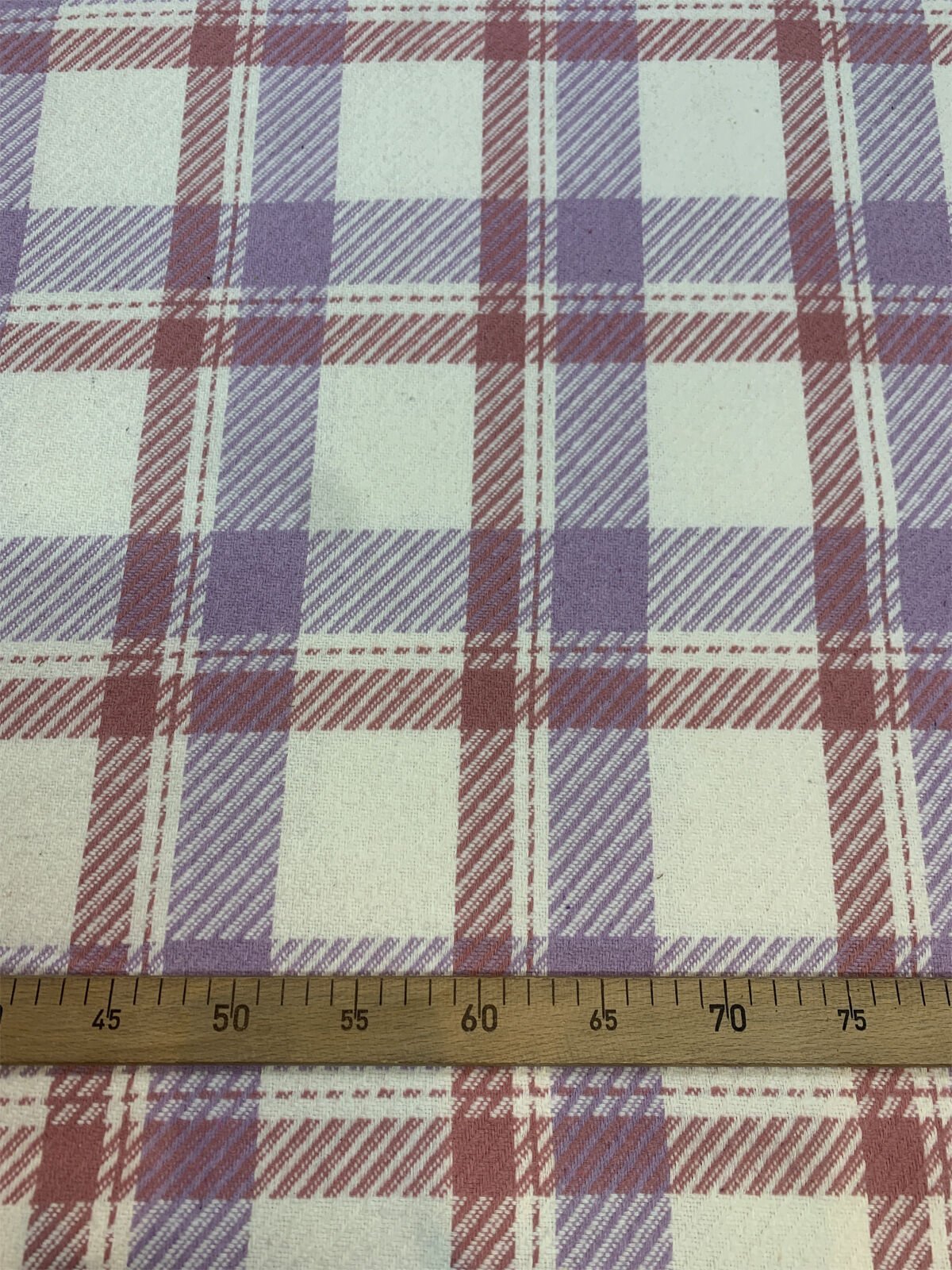 Kalın Ekose Oduncu Kumaş Kışlık - Lila, Pembe, Ekru