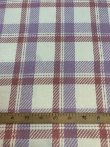 Kalın Ekose Oduncu Kumaş Kışlık - Lila, Pembe, Ekru