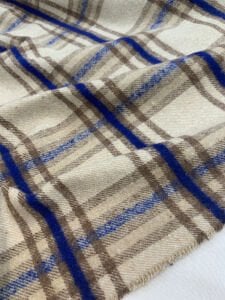 Kalın Ekose Oduncu Kumaş Kışlık - Sütlü Kahve, Mavi, Kahve