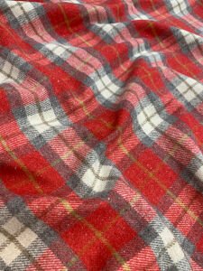 Kalın Ekose Oduncu Kumaş Kışlık - Kırmızı, Gri, Ekru