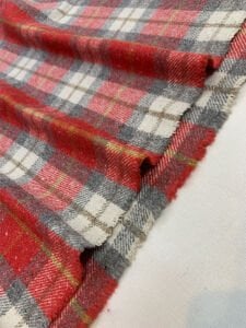 Kalın Ekose Oduncu Kumaş Kışlık - Kırmızı, Gri, Ekru