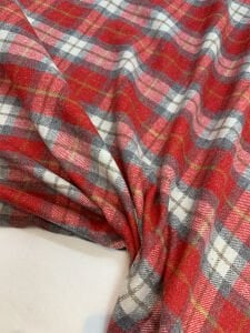 Kalın Ekose Oduncu Kumaş Kışlık - Kırmızı, Gri, Ekru