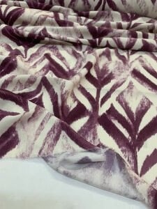 Mürdüm Etnik Zikzak Desenli Viskon Kumaş