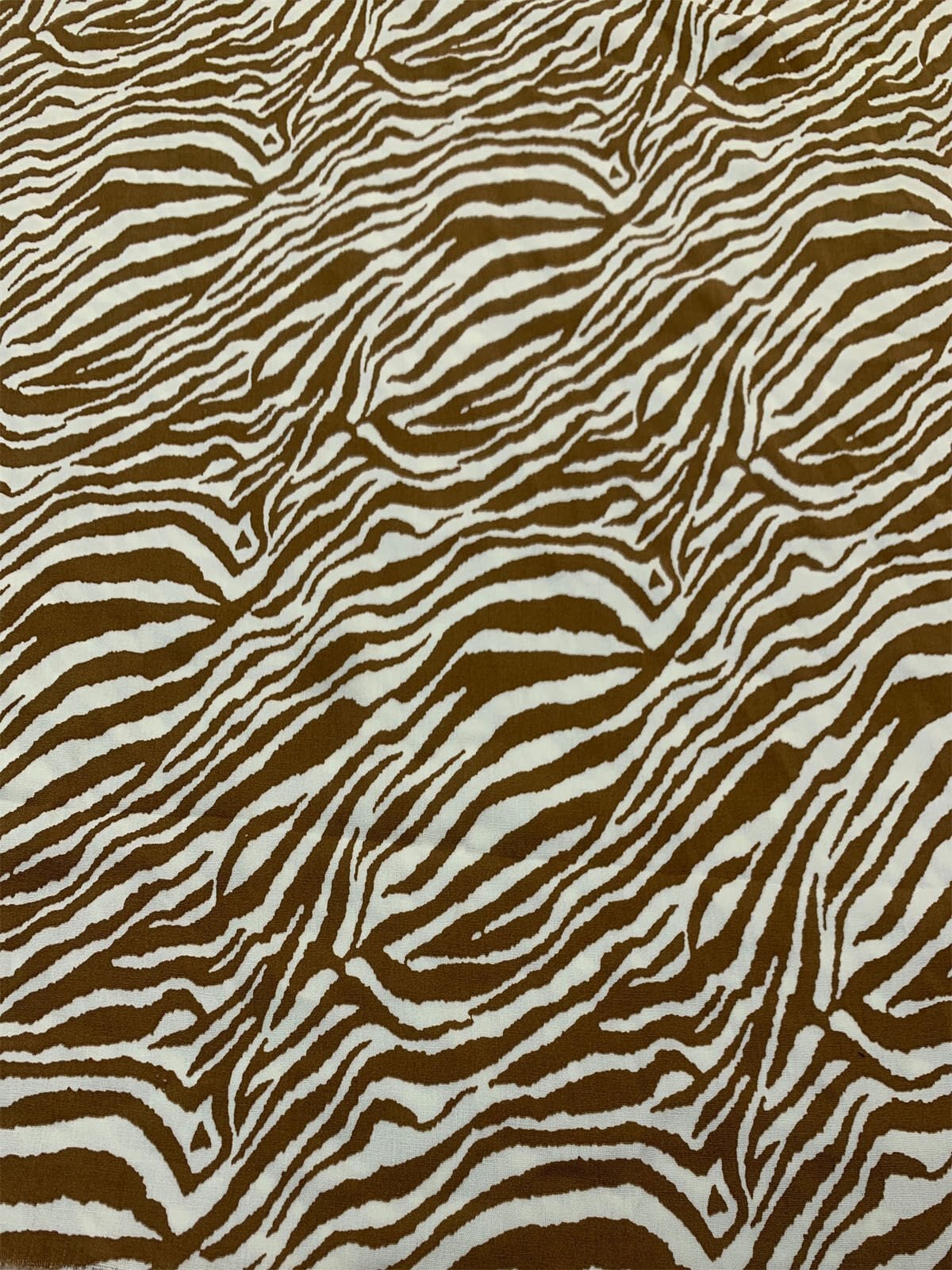 Kahverengi Zebra Desenli Viskon Kumaş