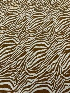 Kahverengi Zebra Desenli Viskon Kumaş