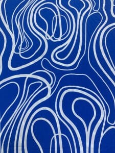 Mavi Soyut Sarmal Desenli Viskon Kumaş