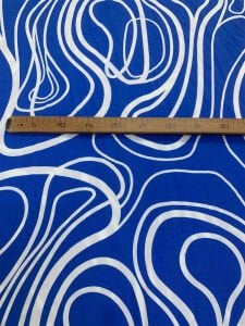 Mavi Soyut Sarmal Desenli Viskon Kumaş