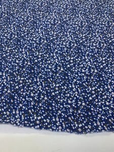 Mavi Çıtır Çiçek Desenli Viskon Kumaş