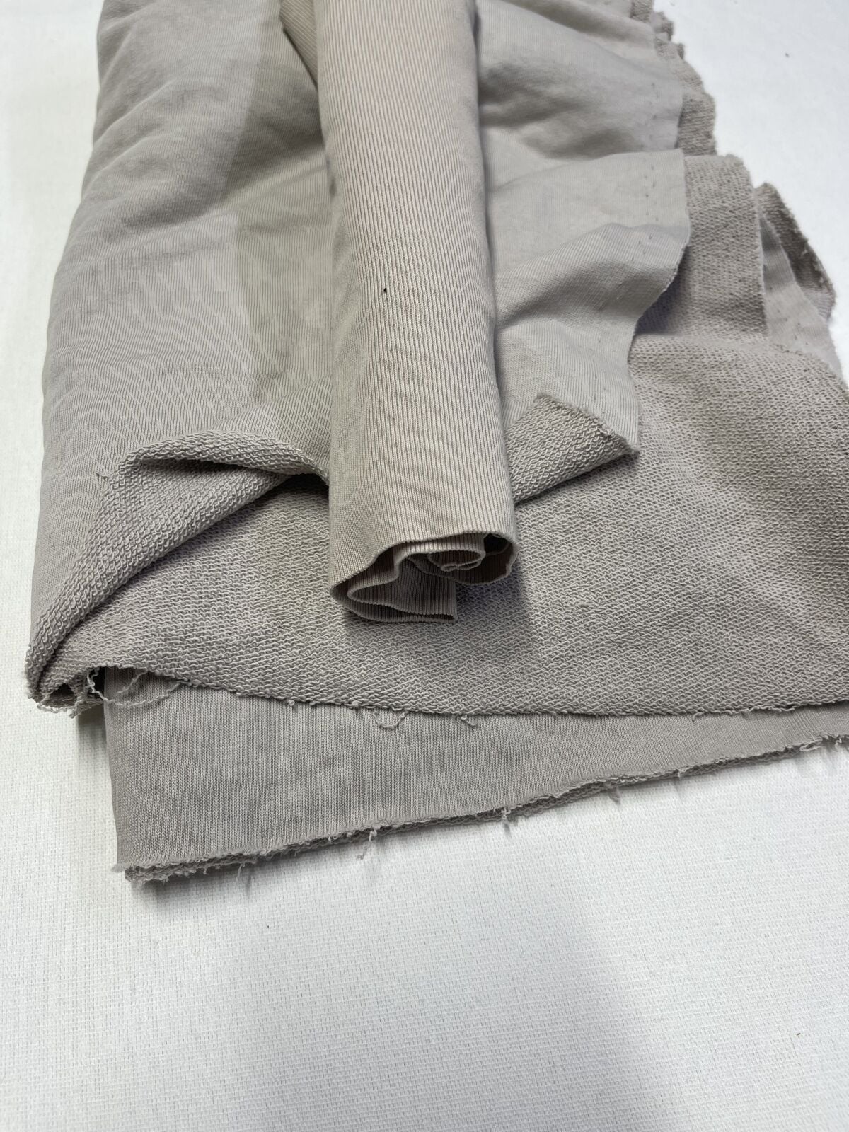 Ribanalı 3 İplik Kumaş, Parça 105x190 cm - Taş Rengi