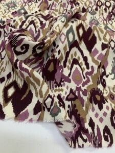 Mürdüm İkat Etnik Desenli Viskon Kumaş