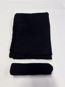 Ribanalı Çelik Penye Kumaş, Parça 75x190 cm - Siyah