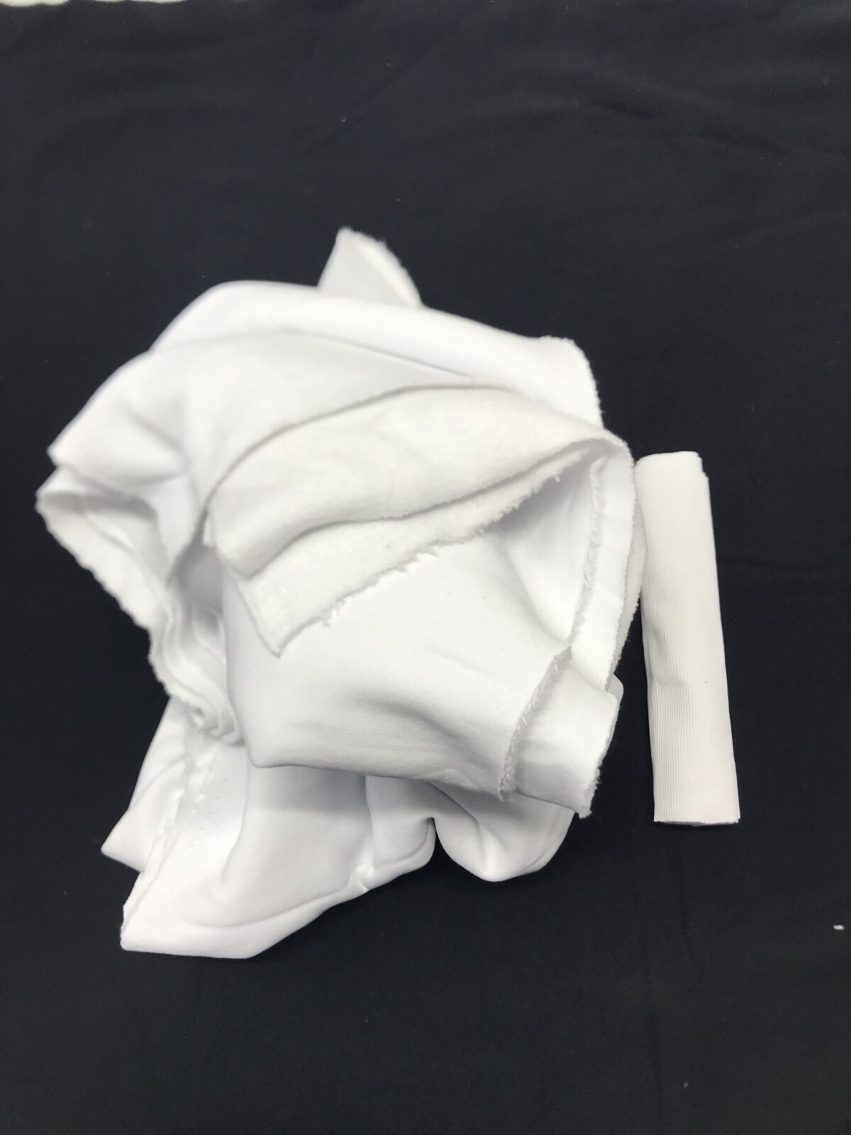 Ribanalı Şardonlu 3 İplik Kumaş Beyaz, Parça 110x170 cm