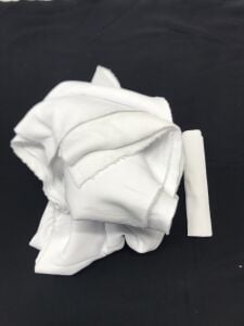 Ribanalı Şardonlu 3 İplik Kumaş Beyaz, Parça 110x170 cm