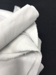 Ribanalı Şardonlu 3 İplik Kumaş Beyaz, Parça 110x170 cm