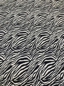 Siyah Zebra Desenli Viskon Kumaş