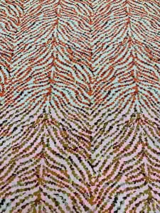 Turuncu Modern Desenli Viskon Kumaş