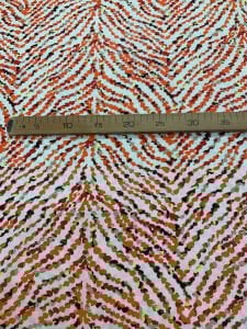 Turuncu Modern Desenli Viskon Kumaş