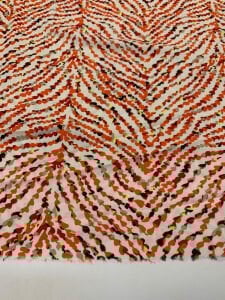 Turuncu Modern Desenli Viskon Kumaş